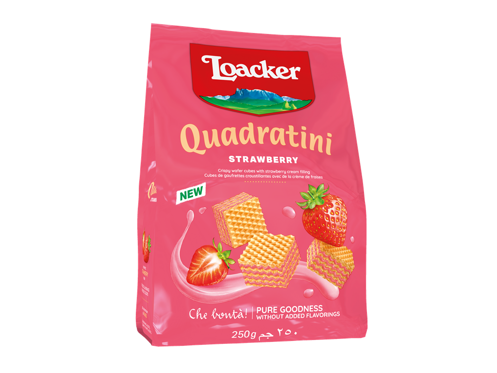 Wafer Quadratini Strawberry – with real strawberries