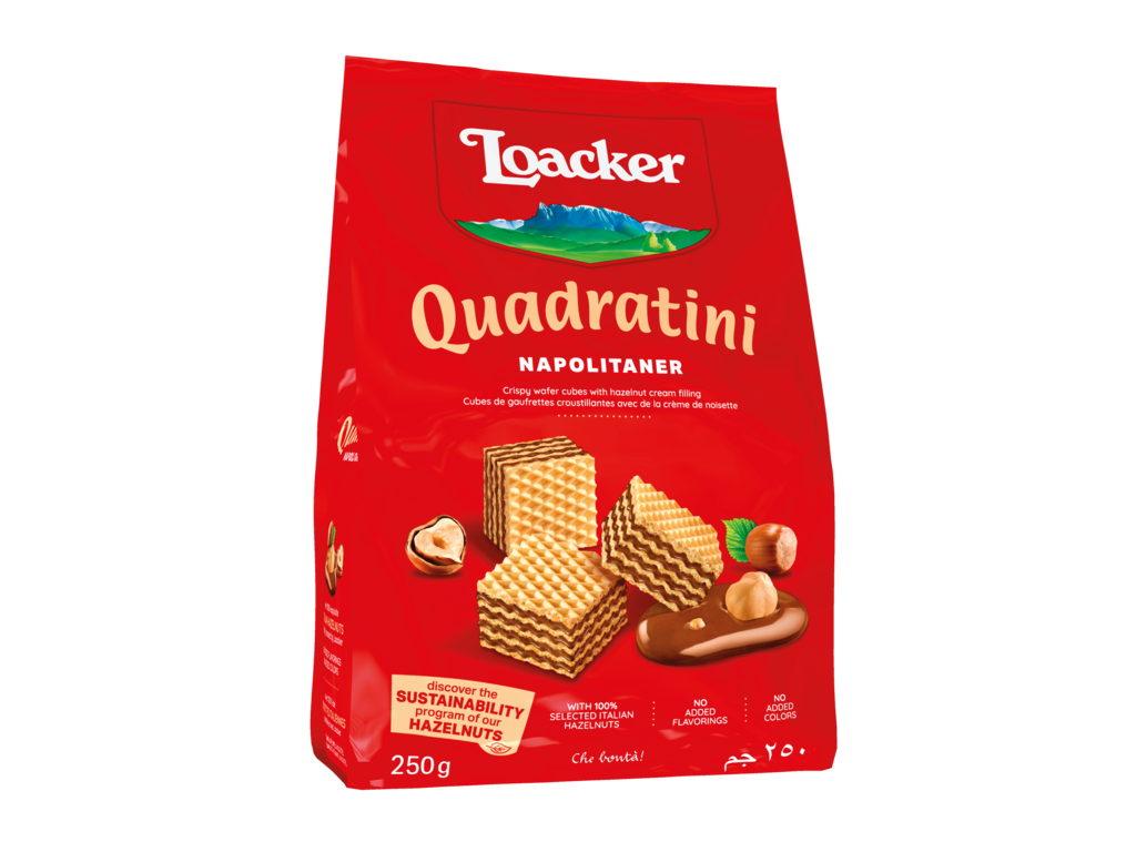 Wafer Quadratini Napolitaner – with Italian hazelnuts