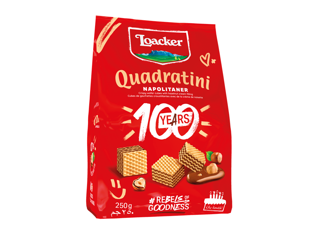 Wafer Quadratini Napolitaner – with Italian hazelnuts