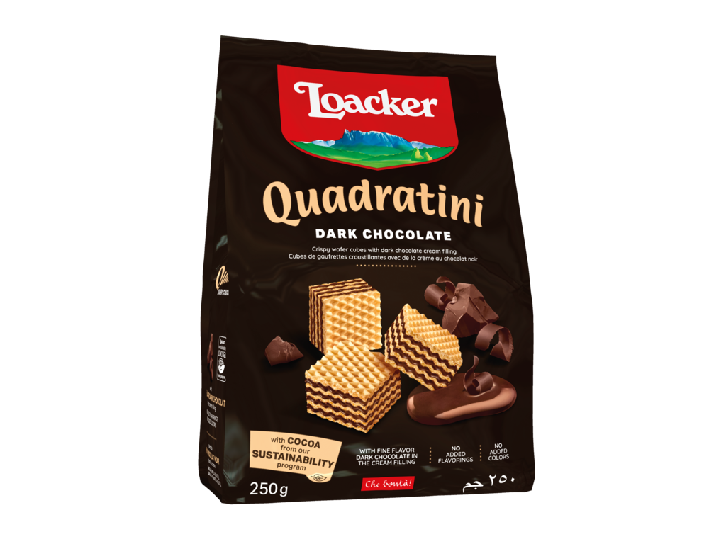 Wafer Quadratini Dark Chocolate  - with Dark Chocolate
