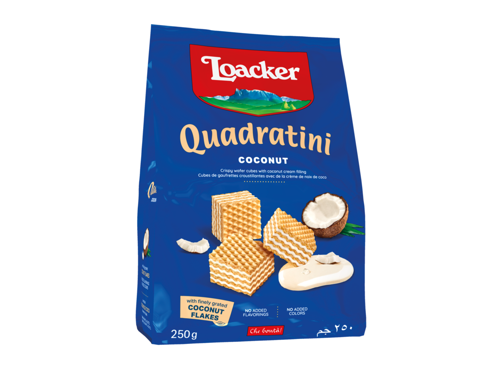 Gaufrette Quadratini Coconut - Avec de la noix de coco exotique