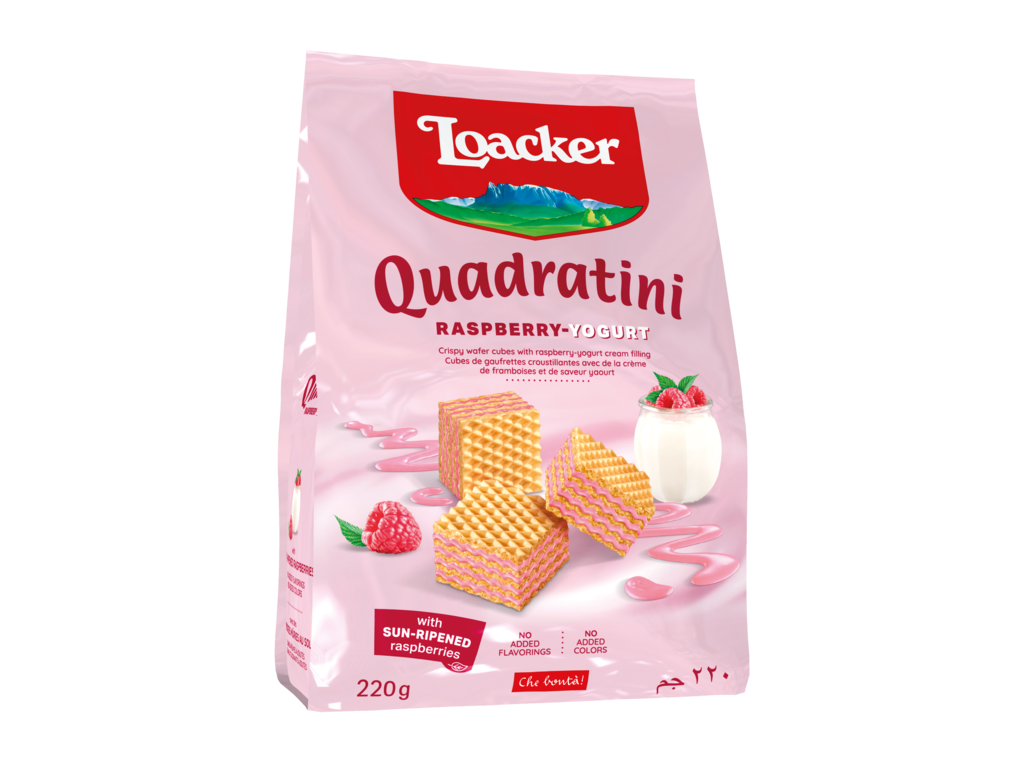 Wafer Quadratini Raspberry-Yogurt – with Raspberry and Yogurt