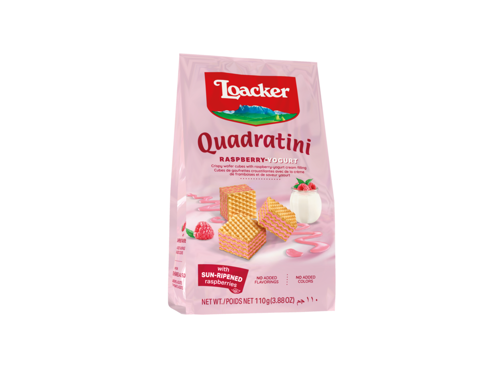 Waffel Quadratini Himbeer–Joghurt – mit Himbeeren und Joghurt