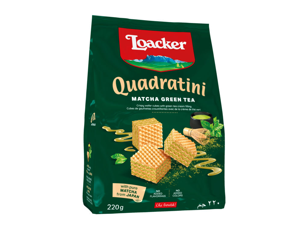 Wafer Quadratini Matcha – with precious Green Tea