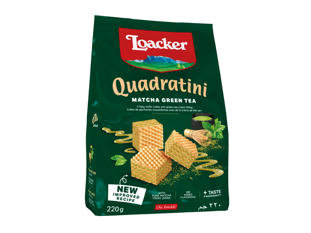 Wafer Quadratini Matcha - con pregiato Tè Verde