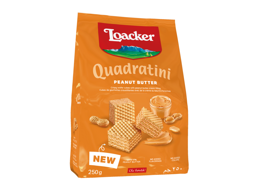 Wafer Quadratini Peanut Butter - con golosa crema alle arachidi