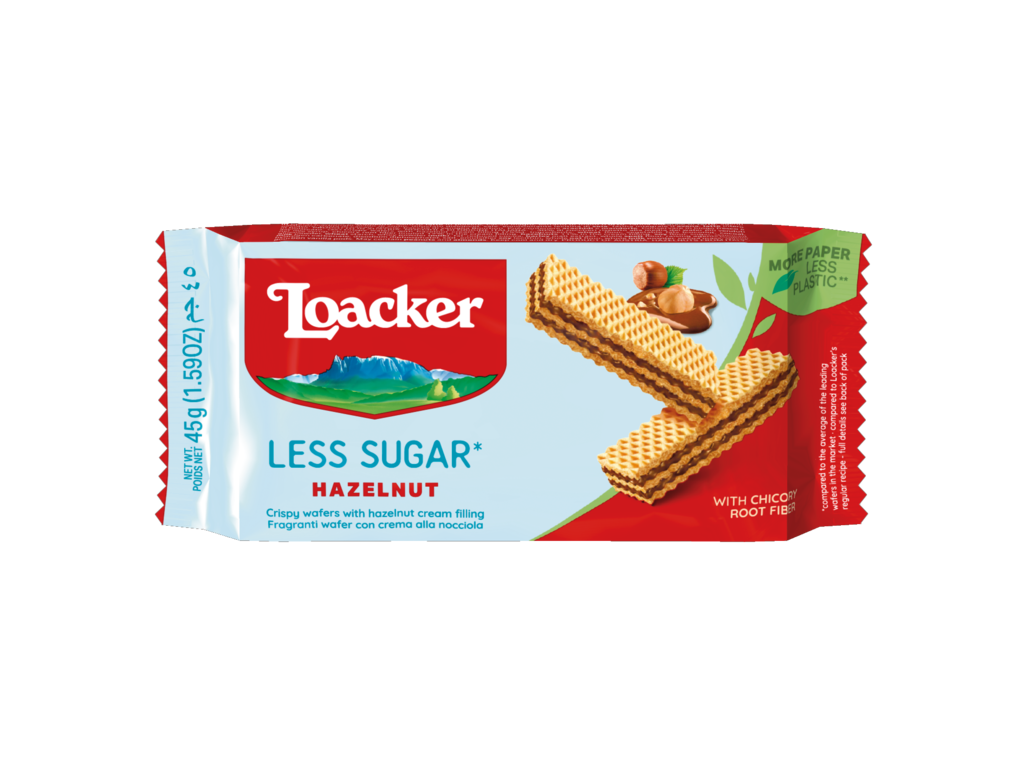 Wafer Less Sugar Hazelnut - with 30% less sugar