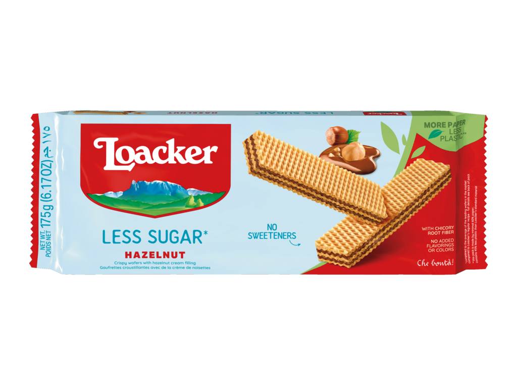 Less Sugar Hazelnut wafer with 30% less sugar