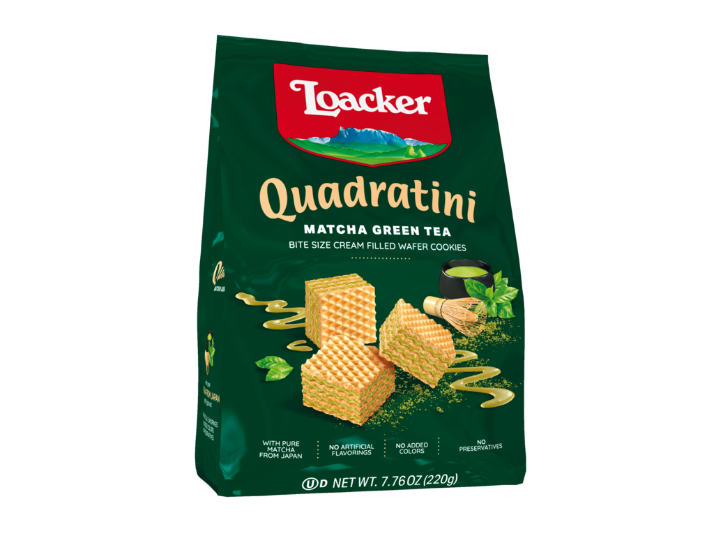 Wafer Quadratini Matcha – with precious Green Tea